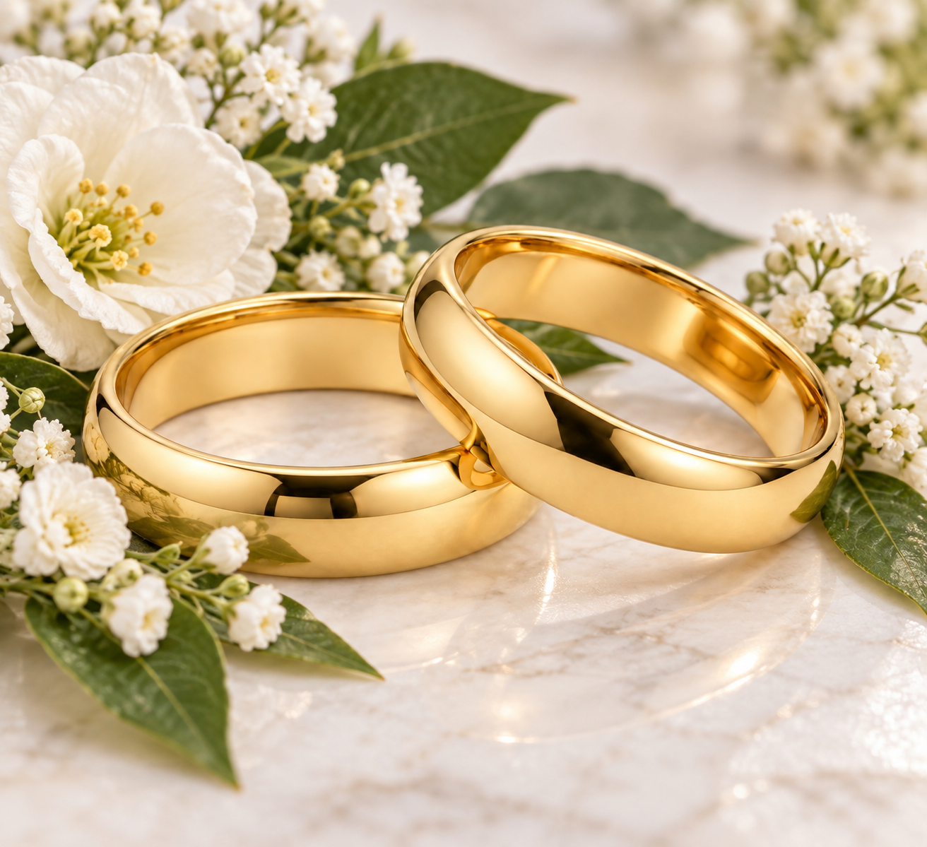 Argollas de matrimonio en oro amarillo